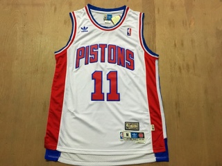 Detroit Pistons 11 Isiah Thomas Basketball Jersey White Throwback