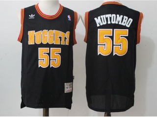 Denver Nuggets 55 Dikembe Mutombo Basketball Jersey Black Throwback