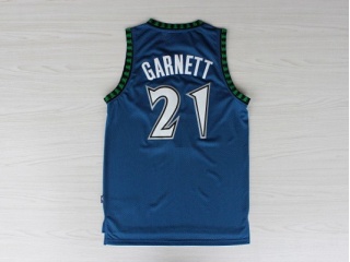 Minnesota Timberwolves 21 Kevin Garnett Basketball Jersey Blue