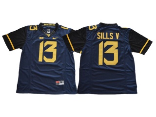 NCAA West Virginia Mountaineers 13 David Sills V College Football Jersey Navy