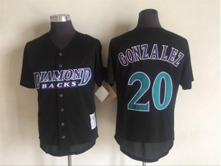 Arizona Diamondbacks 20 Luis Gonzalez Baseball Jersey Black Throwback