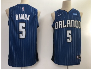 Nike Orlando Magic #5 Mo Bamba Pinstrip Jersey Blue