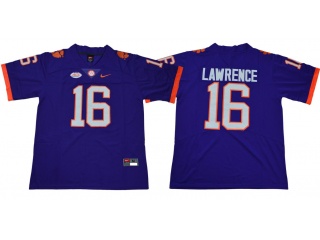 Clemson Tigers #16 Trevor Lawrence Vapor Limited College Football Jersey Purple