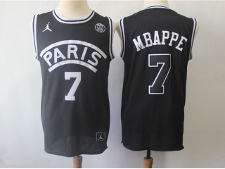 Jordan X Paris Saint-Germain 7 Kylian Mbappe Basketball Jersey Black