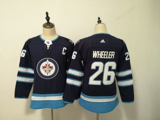 Adidas Winnipeg Jets 26 Blake Wheeler Youth Hockey Jersey Navy Blue