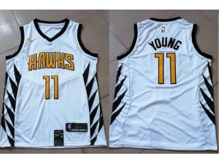 Atlanta Hawks 11 Trae Young Basketball Jersey White City Swingman