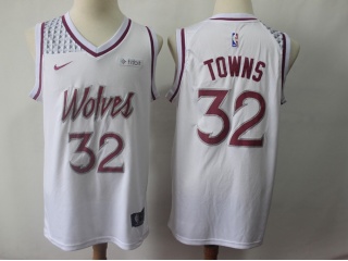 Nike Minnesota Timberwolves #32 Anthony Towns Earned Edition Swingman Jersey White