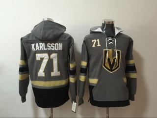 Vegas Golden Knights 71 William Krrlsson Hockey Hoodie Gray