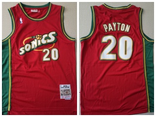 Seattle Supersonics 20 Gary Payton Throwback Basketball Jersey Red