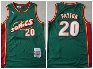 Seattle Supersonics 20 Gary Payton Throwback Basketball Jersey Green