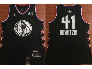 2019 All Star Dallas Mavericks 41 Dirk Nowitzki Basketball Jersey Black