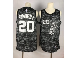 Nike San Antonio Spurs #20 Manu Ginóbili Camo Jersey