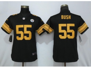 Woman Pittsburgh Steelers 55 Devin Bush Color Limited Jersey Black