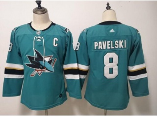 Adidas Youth San Jose Sharks Jerseys #8 Joe Pavelski Hockey Jersey Green