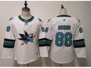 Adidas Youth San Jose Sharks #88 Brent Burns Hockey Jersey White