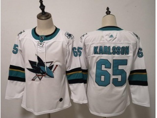 Adidas Woman San Jose Sharks #65 Erik Karlsson Hockey Jersey White