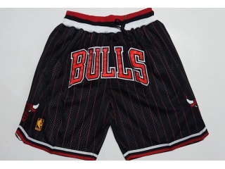 Chicago Bulls Throwback Basketball Short Black Pinstripes