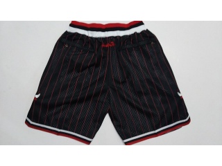 Chicago Bulls Throwback Basketball Short Black Pinstripes