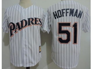 San Diego Padres #51 Trevor Hoffman Pinstrip Turn Back Jersey White