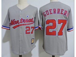 Montreal Expos 27 Vladimir Guerrero JR Throwback Baseball Jersey Gray