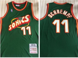 Seattle SuperSonics #11 Detlef Schrempf Throwbacck Jersey Green