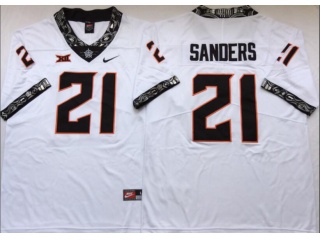 Oklahoma State Cowboys #21 Barry Sanders Jersey White