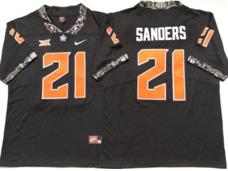 Oklahoma State Cowboys #21 Barry Sanders Jersey Black