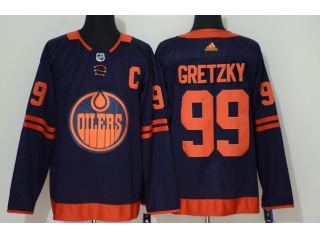 Adidas Edmonton Oilers #99 Wayne Gretzky 50th Anniversary Jersey Blue