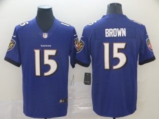 Baltimore Ravens 15 Marquise Brown Vapor Limited Jersey Purple