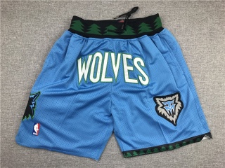 Minnesota Timberwolves Throwback Basketball Shorts Light Blue