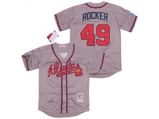 Atlanta Braves 49 John Loy Rocker 1999 Cooperstown Throwback Jersey Grey