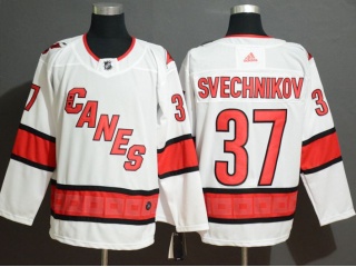 Adidas Carolina Hurricanes 37 Andrei Svechnikov Hockey Jersey White CANES