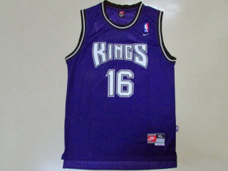 Sacramento Kings 16 Peja Stojakovic Basketball Jersey Purple