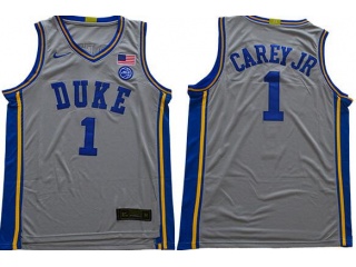 Duke Blue Devils #1 Vernon Carey Jr Jersey Grey 