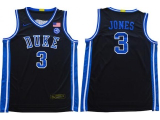 Duke Blue Devils #3 Tre Jones Jersey Black 