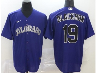 Nike Colorado Rockies #19 Charlie Blackmon Cool Base Jersey Purple 