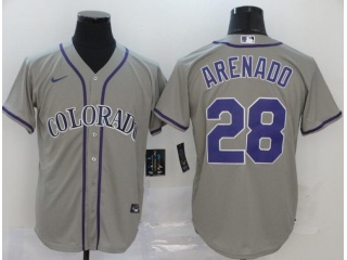 Nike Colorado Rockies #28 Nolan Arenado Cool Base Jersey Grey