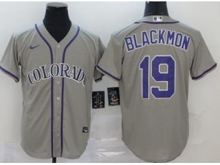 Nike Colorado Rockies #19 Charlie Blackmon Cool Base Jersey Grey