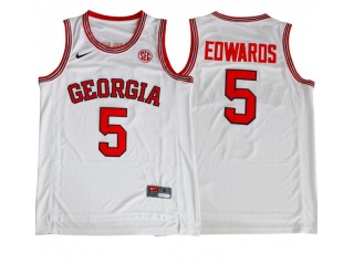 Georgia Bulldogs #5 Anthony Edwards Jersey White