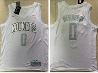 Houston Rockets #0 Russell Westbrook MVP Jersey White 