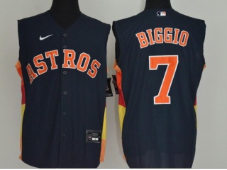 Nike Houston Astros #7 Craig Biggio Vest Jersey Blue 