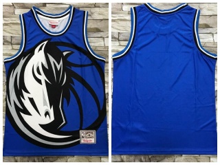 Dallas Mavericks Mitchell&Ness Big Face Jersey Blue