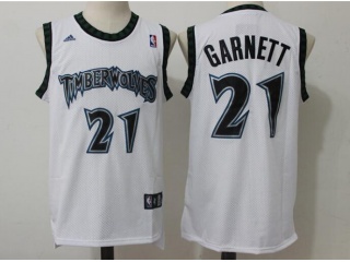 Minnesota Timberwolves 21 Kevin Garnett Basketball Jersey White