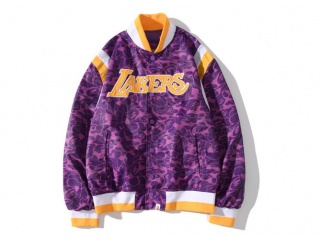 Los Angeles Lakers BAPE Mitchell&Ness Jackets Purple