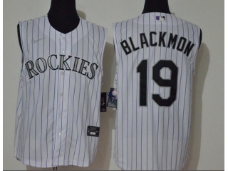  Nike Colorado Rockies #19 Charlie Blackmon Vest Jersey White 