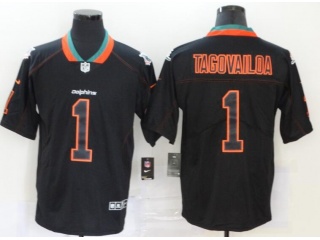 Miami Dolphins #1 Tua Tagovailoa Lights Out Jersey Black