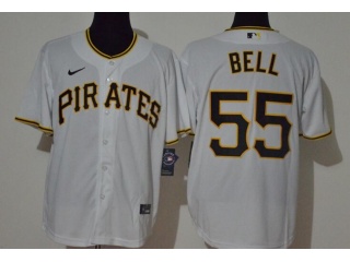 Nike Pittsburgh Pirates #55 Josh Bell Cool Base Jersey White 