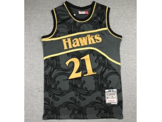 Atlanta Hawks #21 Dominique Wilkins Throwback Jersey Black