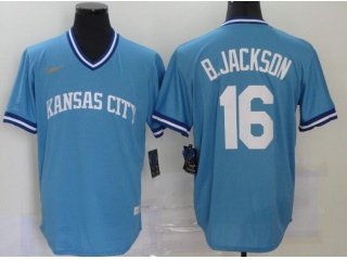 Nike Kansas City Royals #16 Bo Jackson Throwback Jerseys Blue 