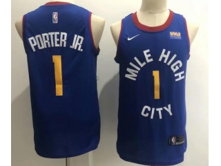 Nike Denver Nuggets #1 Michael Porter Jr.Mile High City Jersey Blue 